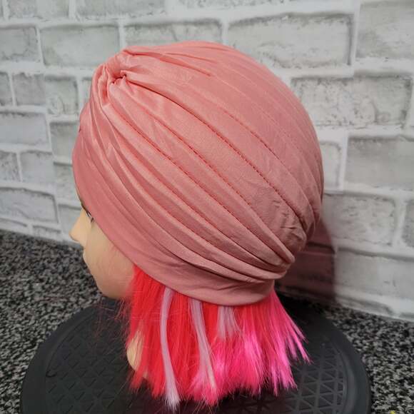 Pink Vintage Inspired Turban Hat, OSFM - Picture 2 of 4